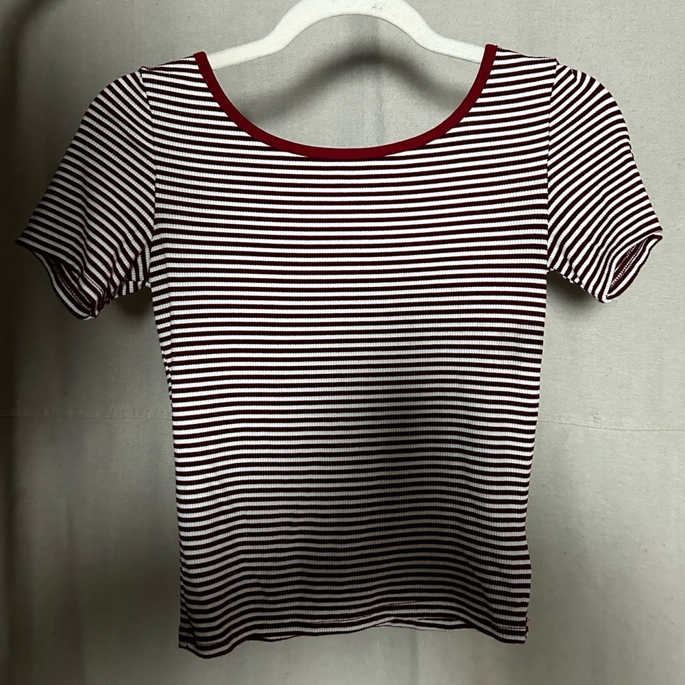 Classic Striped Red and White Women's Tee